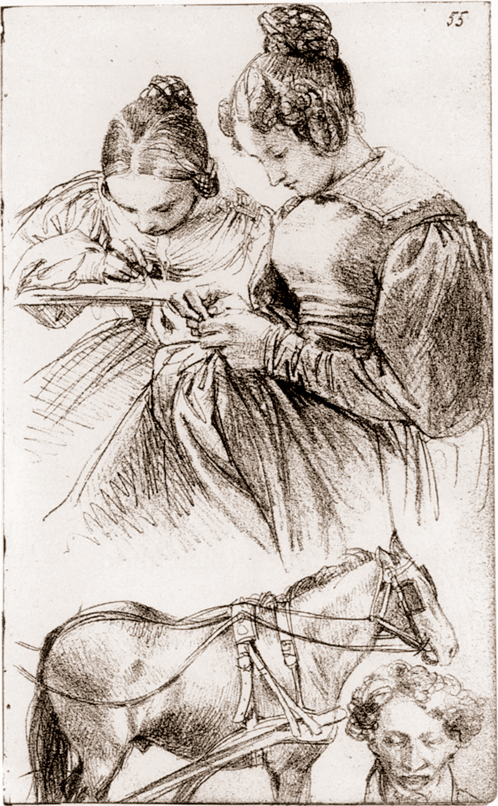  Adolpyh Von Menzel —— 两个绣女与马